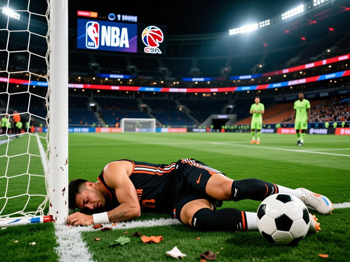 足球比赛中惨淡的失败与耀眼的成功并存